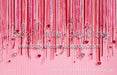 Ornament Curtain Red Pink Heart on Pink (JG)