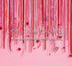 Ornament Curtain Red Pink Heart on Pink (JG)