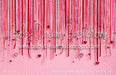 Ornament Curtain Red Pink Heart on Pink (JG)