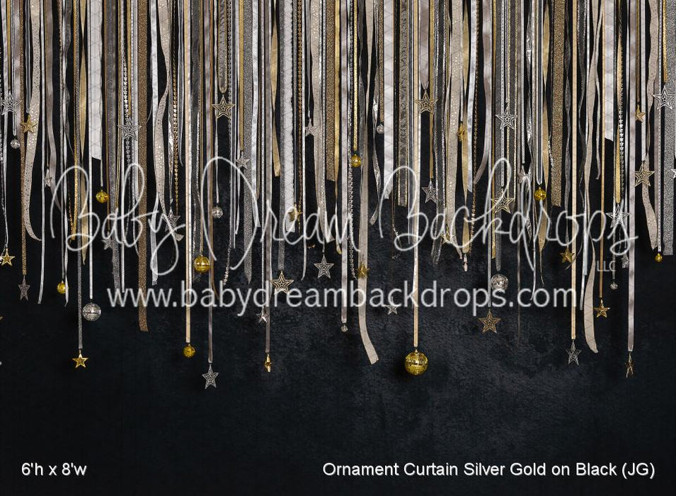 Ornament Curtain Silver Gold on Black (JG)