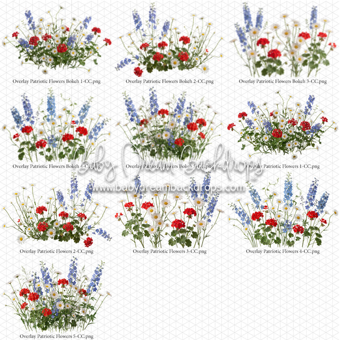 Overlays Patriotic Flowers