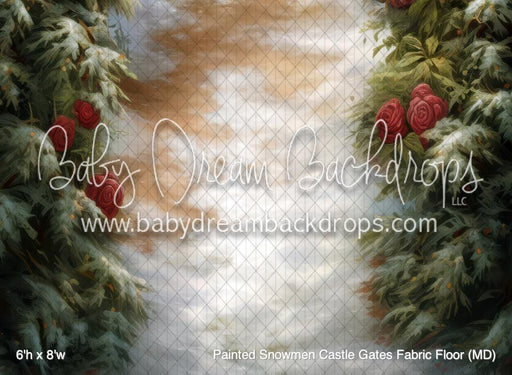 Painted Snowmen Castle Gates Fabric Floor (MD)