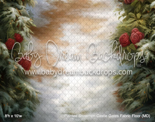 Painted Snowmen Castle Gates Fabric Floor (MD)