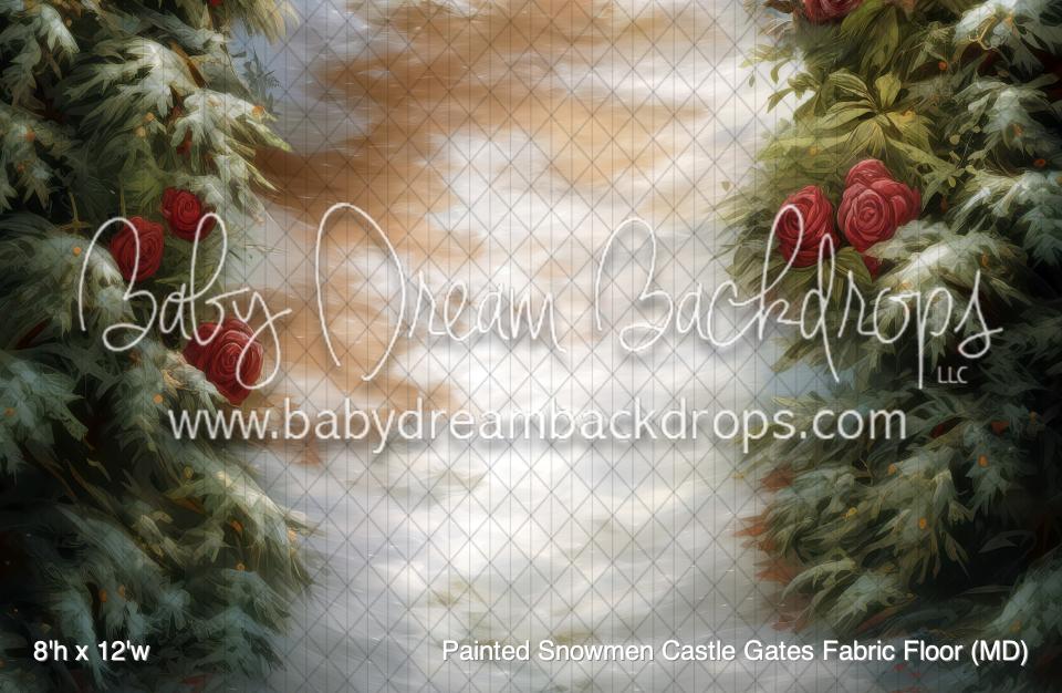 Painted Snowmen Castle Gates Fabric Floor (MD)