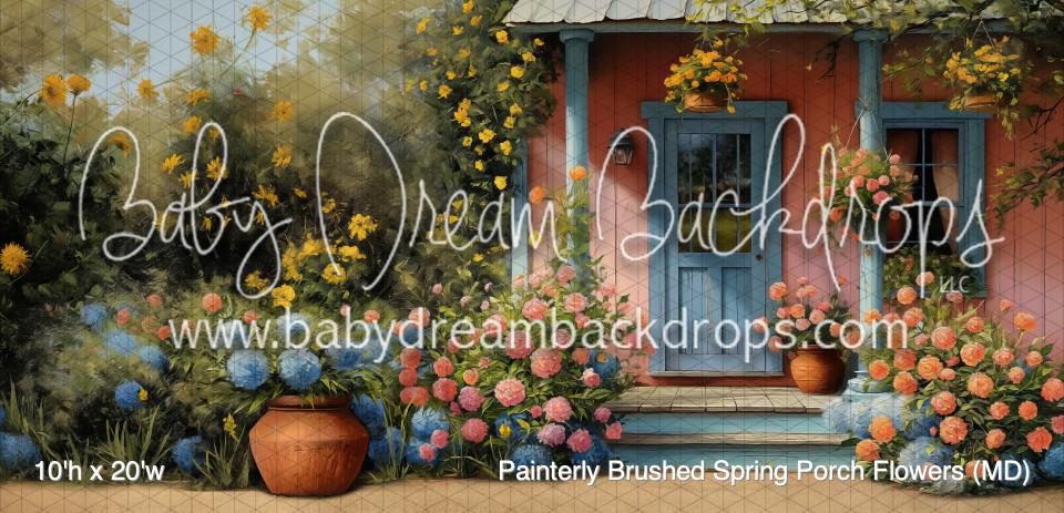 Painterly Brushed Spring Porch Flowers (MD)