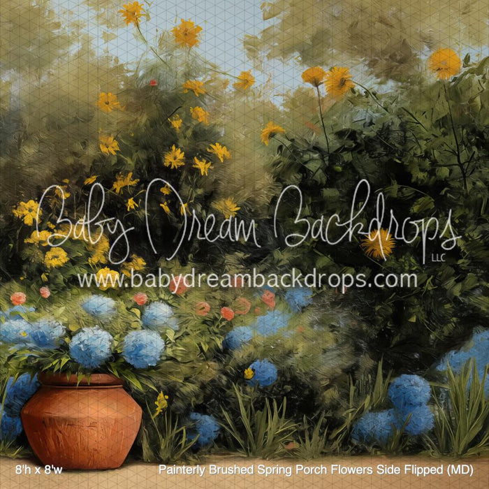 Painterly Brushed Spring Porch Flowers Side Flipped (MD)