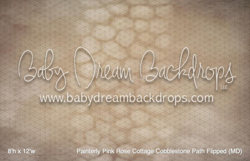 Painterly Pink Rose Cottage Cobblestone Path Flipped (MD)