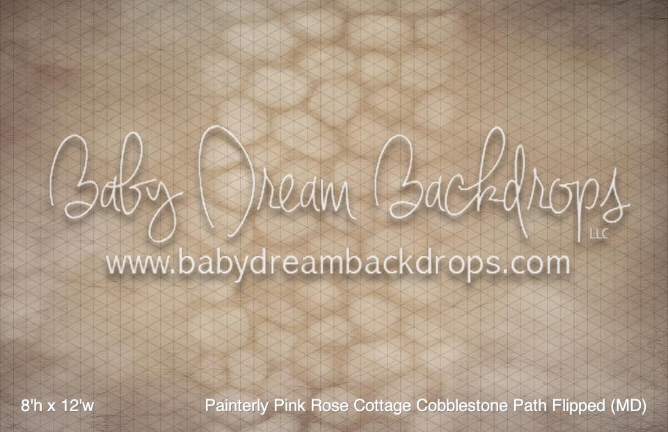 Painterly Pink Rose Cottage Cobblestone Path Flipped (MD)