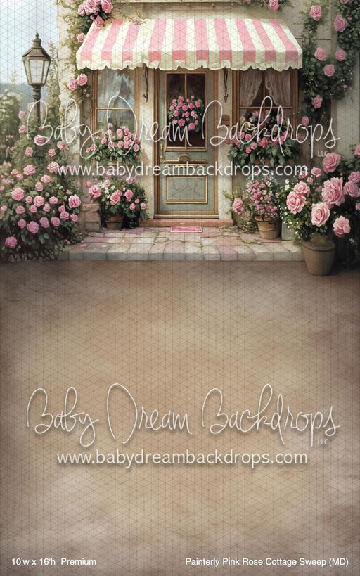 Painterly Pink Rose Cottage Sweep (MD)
