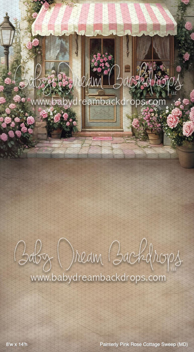 Painterly Pink Rose Cottage Sweep (MD)