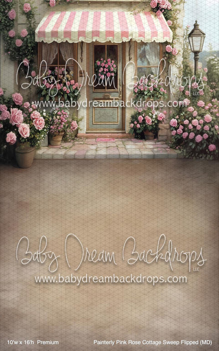 Painterly Pink Rose Cottage Sweep Flipped (MD)