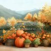 X Drop Painterly Pumpkins and Produce Side Wall (MD)