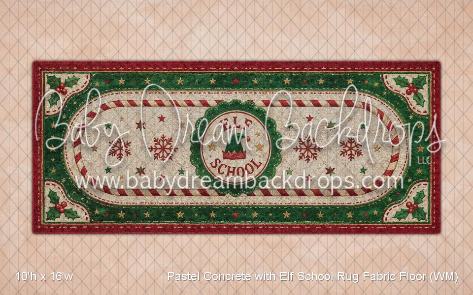 Pastel Concrete with Elf School Rug Fabric Floor (WM)