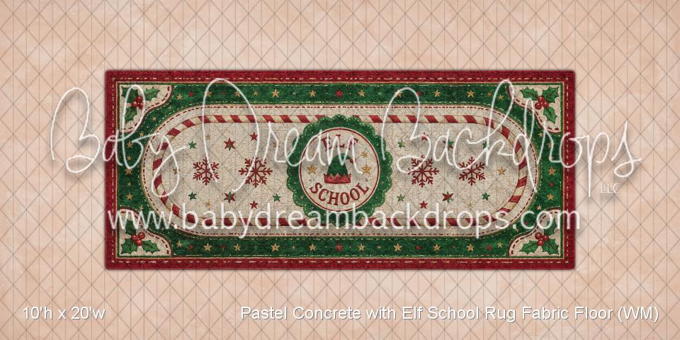 Pastel Concrete with Elf School Rug Fabric Floor (WM)