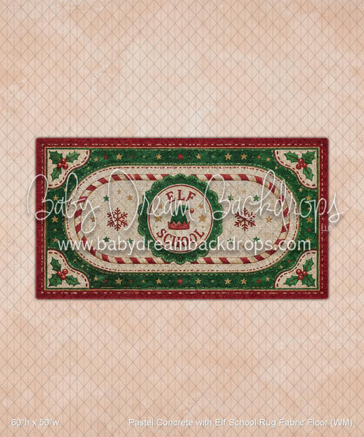 Pastel Concrete with Elf School Rug Fabric Floor (WM)