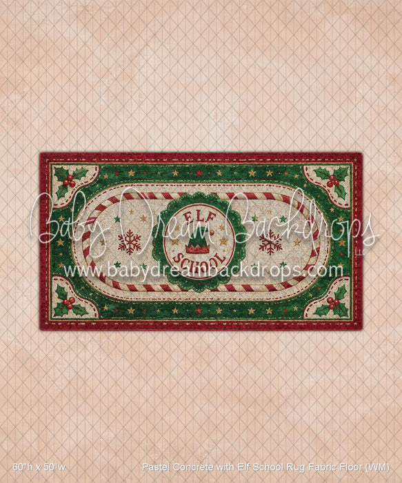 Pastel Concrete with Elf School Rug Fabric Floor (WM)