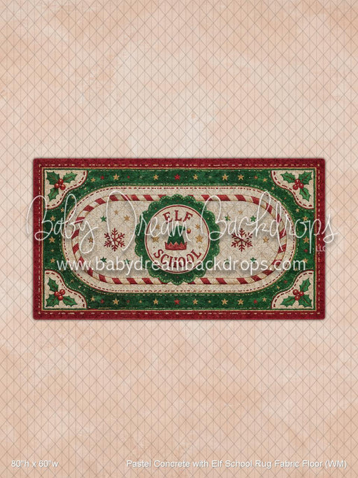 Pastel Concrete with Elf School Rug Fabric Floor (WM)