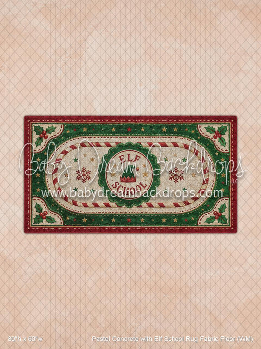 Pastel Concrete with Elf School Rug Fabric Floor (WM)