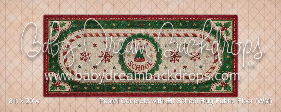 Pastel Concrete with Elf School Rug Fabric Floor (WM)