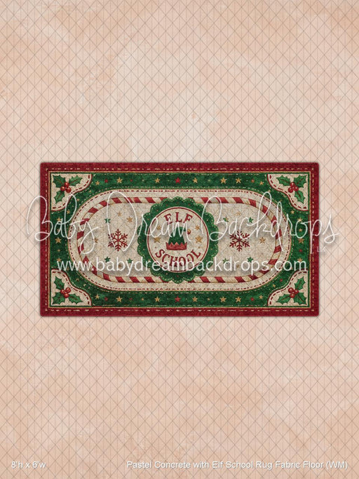 Pastel Concrete with Elf School Rug Fabric Floor (WM)