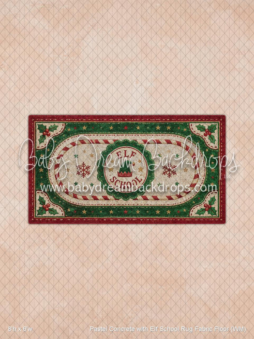 Pastel Concrete with Elf School Rug Fabric Floor (WM)