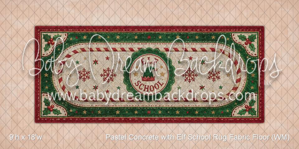 Pastel Concrete with Elf School Rug Fabric Floor (WM)