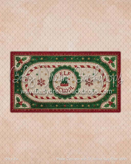 Pastel Concrete with Elf School Rug Fabric Floor (WM)