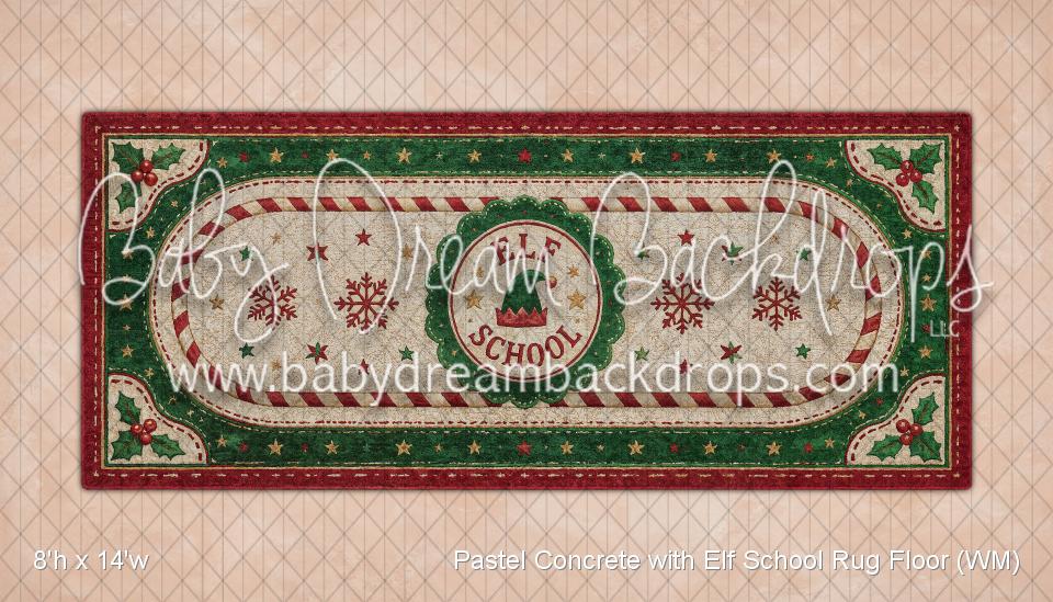 Pastel Concrete with Elf School Rug Fabric Floor (WM)