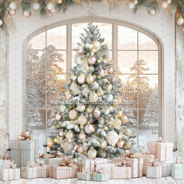 X Drop Pastel Holiday Haven Window + Tree (JA)