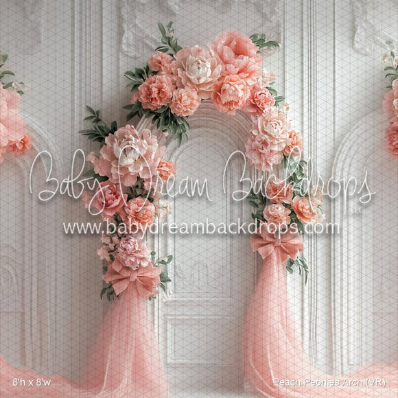 X Drop Peach Peonies Arch (VR)