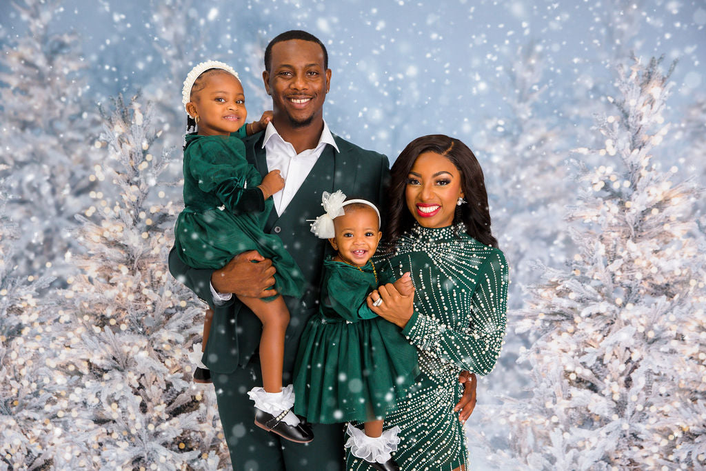 Christmas Trees in Snow with Lights (VR)