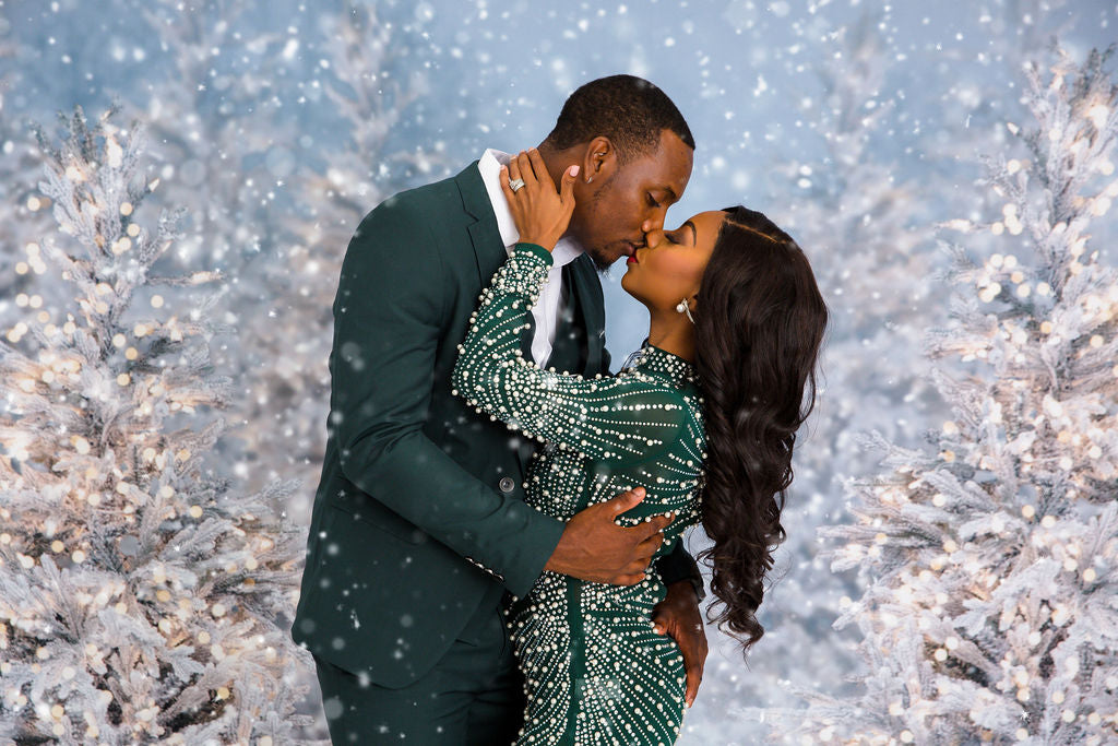 Christmas Trees in Snow with Lights (VR)