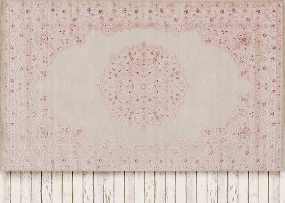 Pink Oriental Rug Fabric Floor (WM)