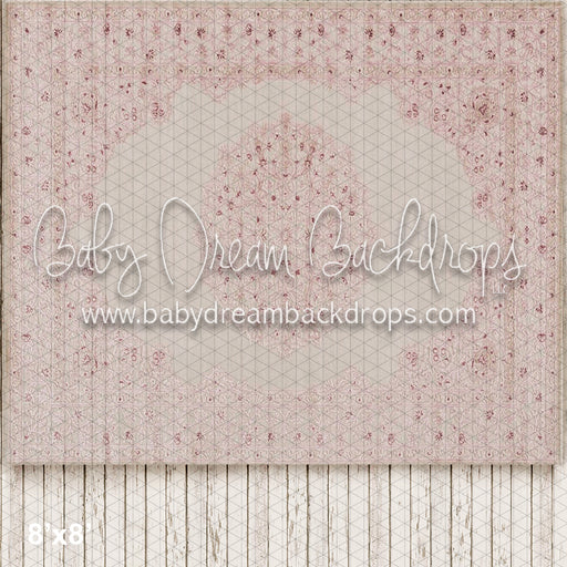 Pink Oriental Rug Fabric Floor (WM)