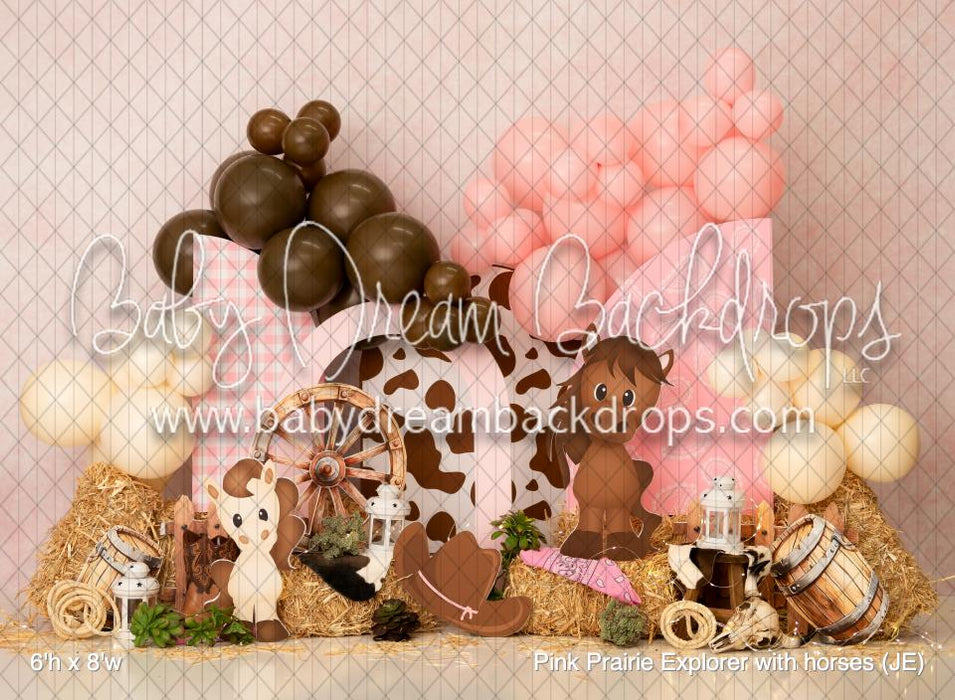 Pink Prairie Explorer with horses (JE)