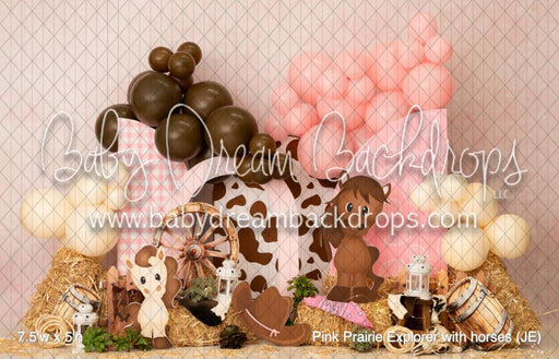 Pink Prairie Explorer with horses (JE)