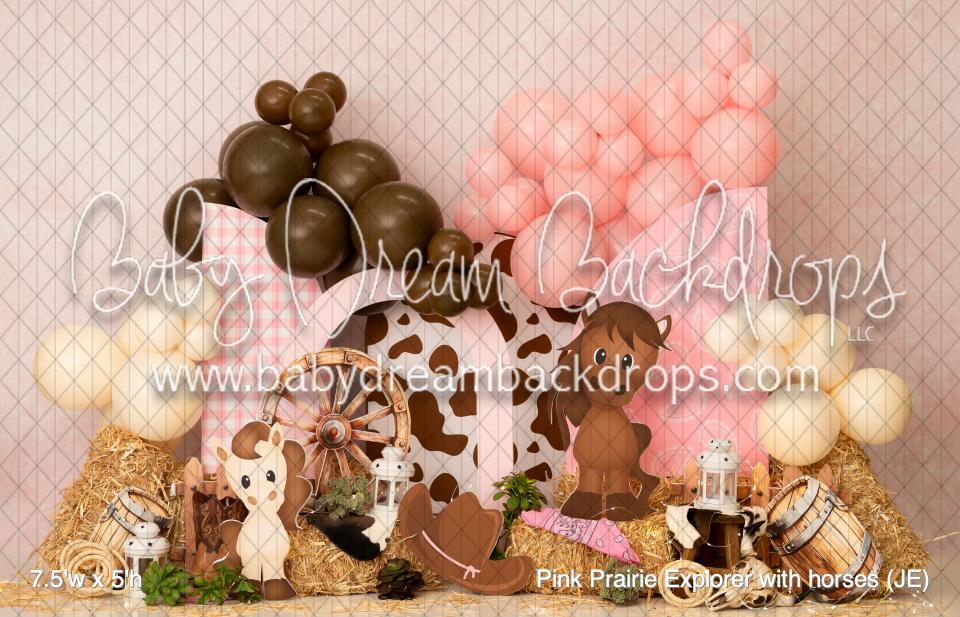 Pink Prairie Explorer with horses (JE)