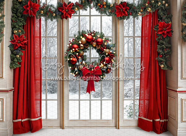 Poinsettia Kitchen Window (JA)