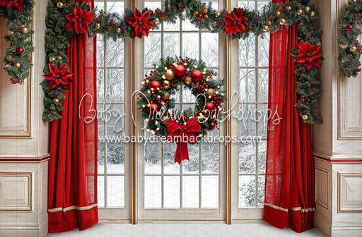 Poinsettia Kitchen Window (JA)