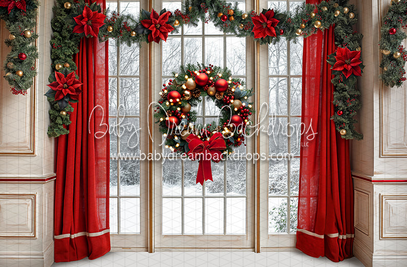 Poinsettia Kitchen Window (JA)