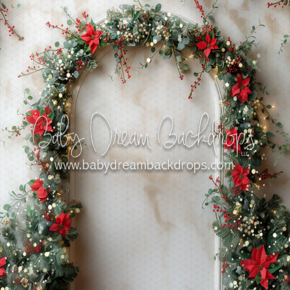 X Drop Poinsettia Twinkle Arch (MD)