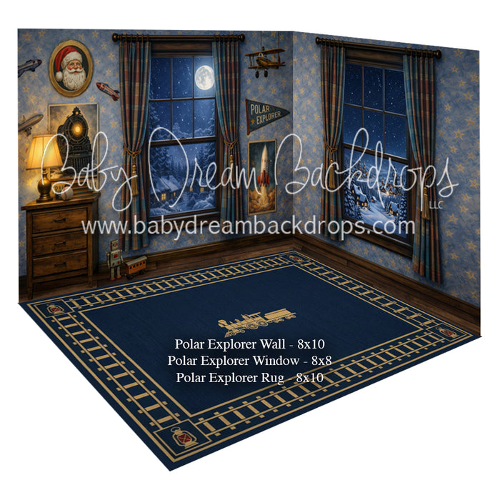 Polar Explorer Wall + Polar Explorer Window + Polar Explorer Rug Fabric Floor