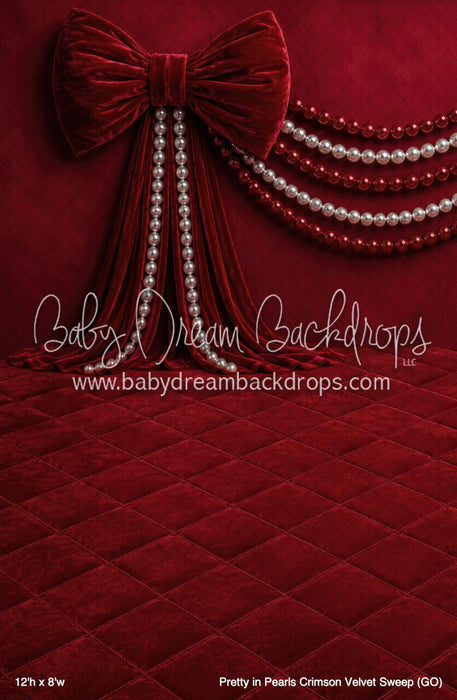 Pretty in Pearls Crimson Velvet Sweep (GO)
