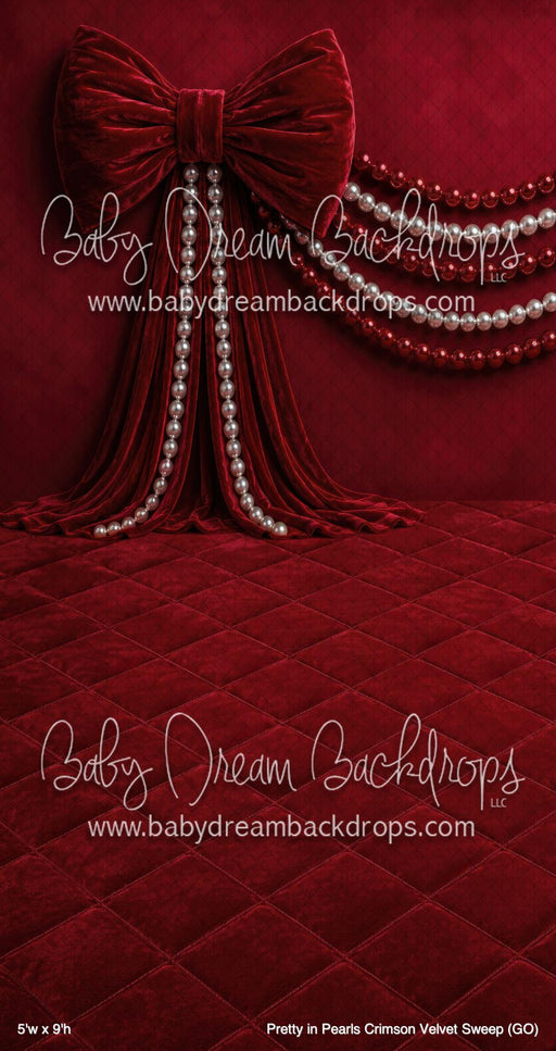 Pretty in Pearls Crimson Velvet Sweep (GO)