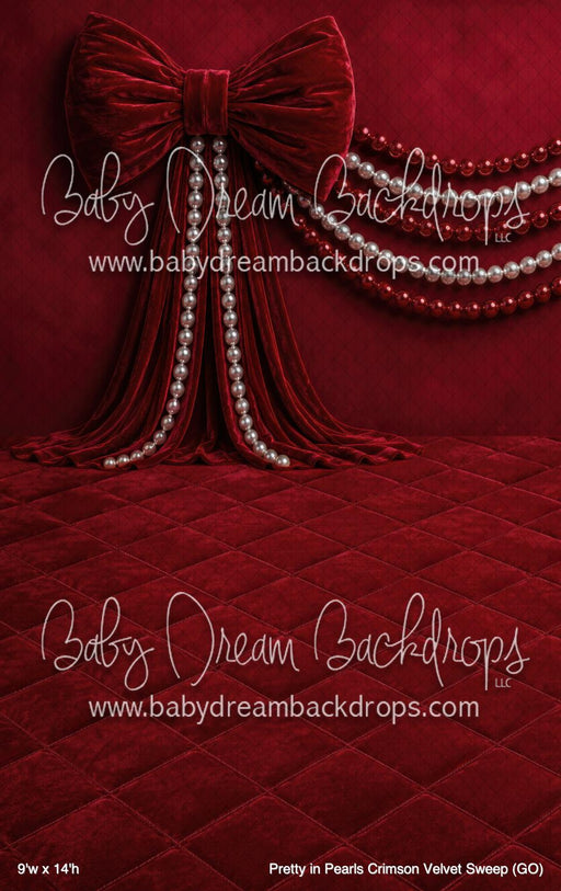 Pretty in Pearls Crimson Velvet Sweep (GO)