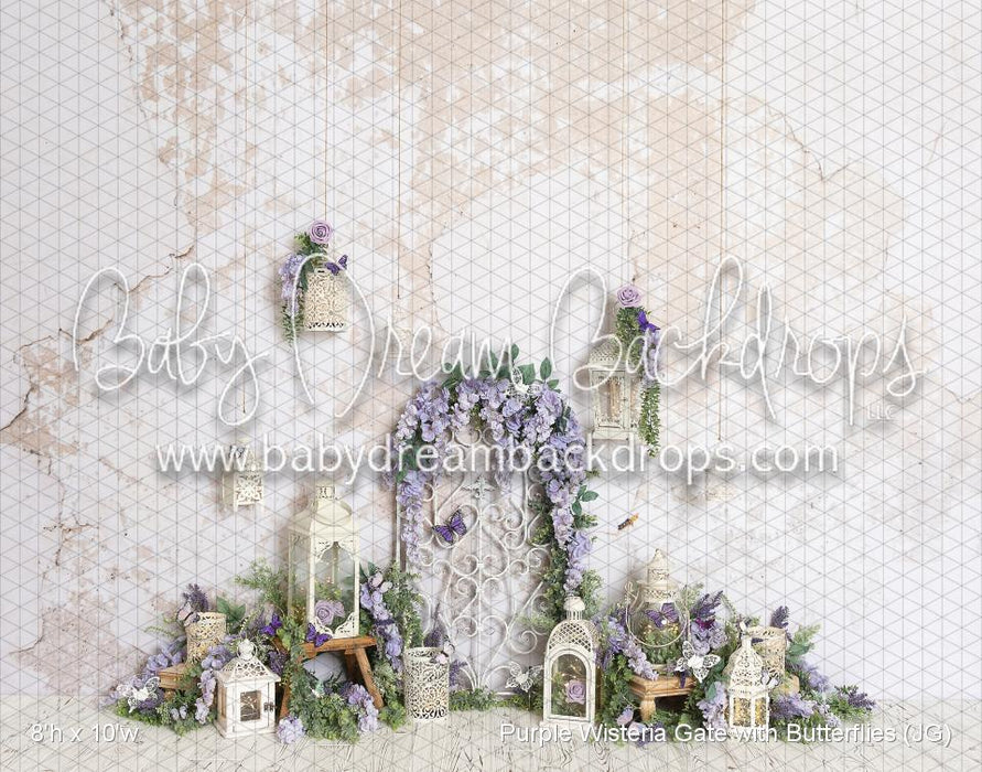 Purple Wisteria Gate with Butterflies (JG)