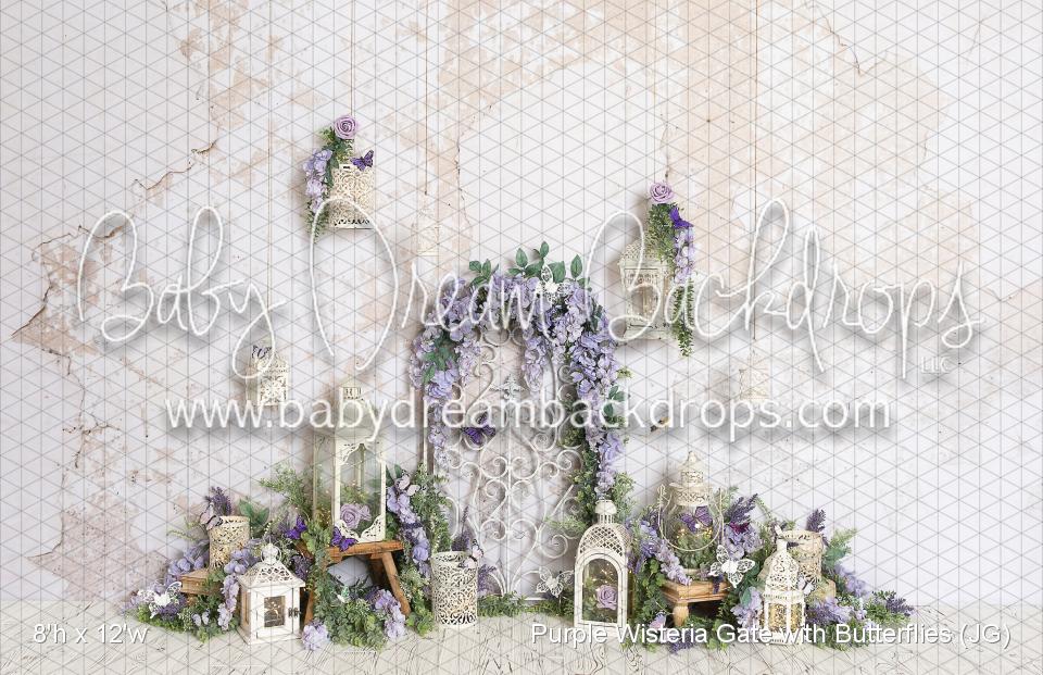 Purple Wisteria Gate with Butterflies (JG)