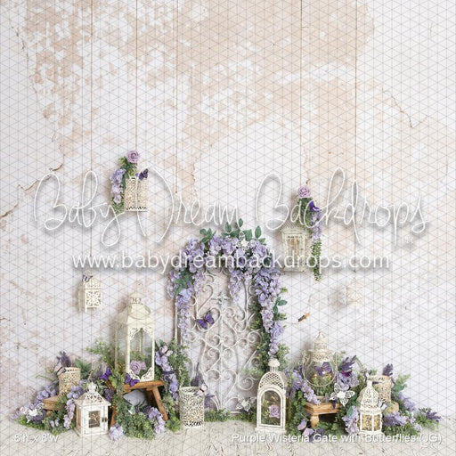 Purple Wisteria Gate with Butterflies (JG)
