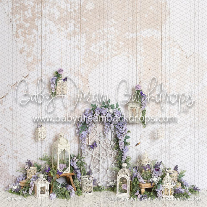 Purple Wisteria Gate with Butterflies (JG)
