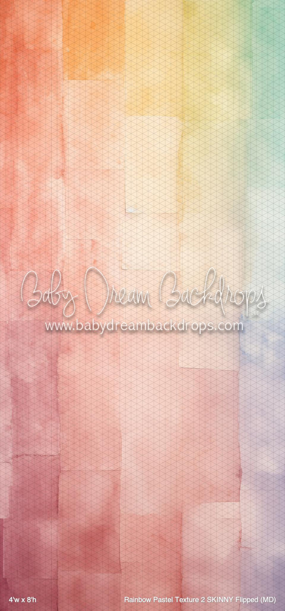 Rainbow Pastel Texture 2 SKINNY Flipped (MD) — Baby Dream Backdrops